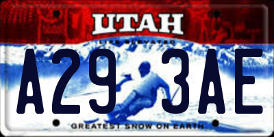 UT license plate A293AE