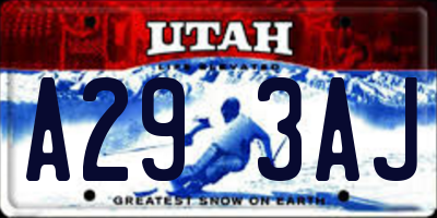 UT license plate A293AJ