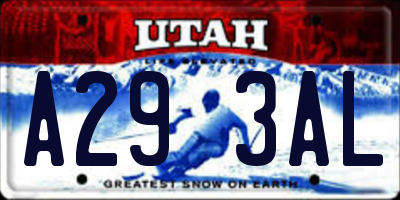 UT license plate A293AL