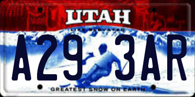 UT license plate A293AR