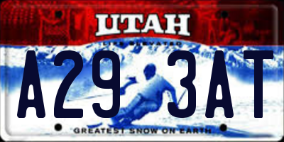 UT license plate A293AT