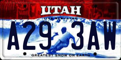 UT license plate A293AW
