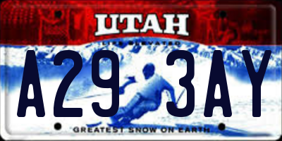 UT license plate A293AY