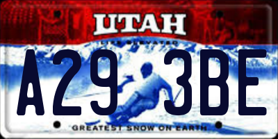UT license plate A293BE