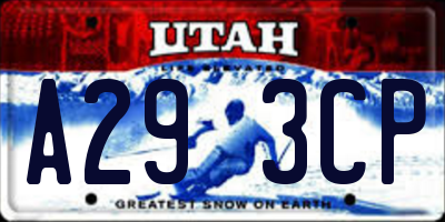 UT license plate A293CP