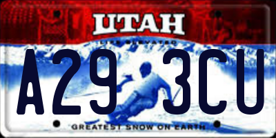 UT license plate A293CU