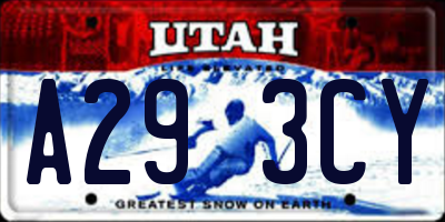 UT license plate A293CY