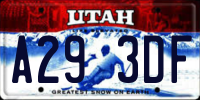 UT license plate A293DF