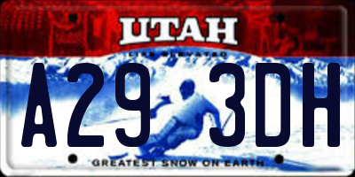 UT license plate A293DH