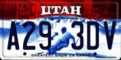 UT license plate A293DV