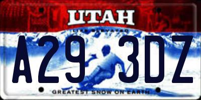 UT license plate A293DZ