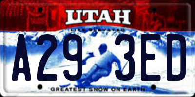 UT license plate A293ED
