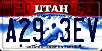 UT license plate A293EV