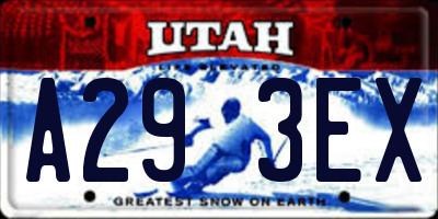 UT license plate A293EX