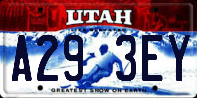 UT license plate A293EY