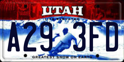 UT license plate A293FD