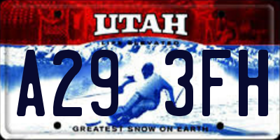 UT license plate A293FH