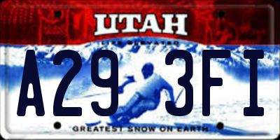 UT license plate A293FI