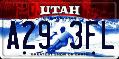 UT license plate A293FL