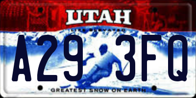 UT license plate A293FQ