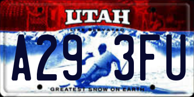 UT license plate A293FU