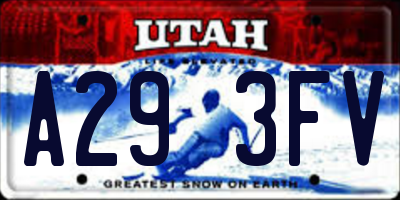 UT license plate A293FV