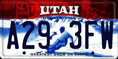 UT license plate A293FW