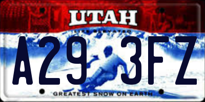 UT license plate A293FZ
