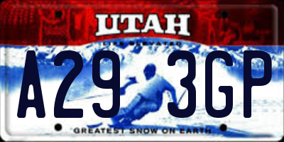 UT license plate A293GP