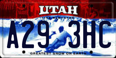 UT license plate A293HC