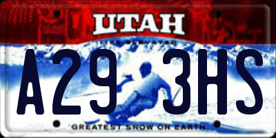 UT license plate A293HS