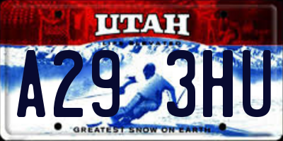 UT license plate A293HU