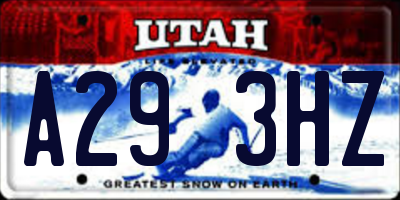 UT license plate A293HZ