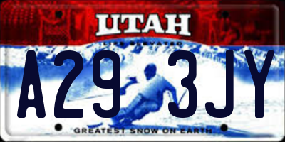 UT license plate A293JY