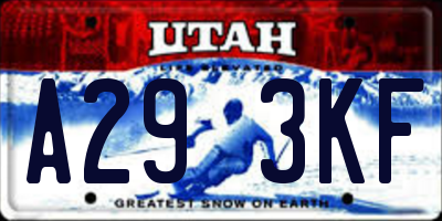 UT license plate A293KF