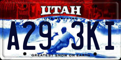 UT license plate A293KI