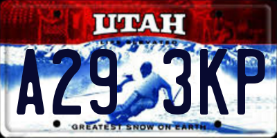 UT license plate A293KP