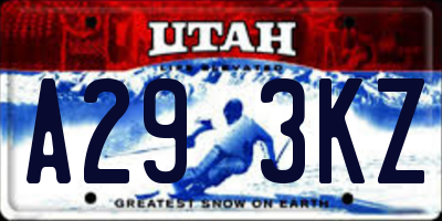 UT license plate A293KZ