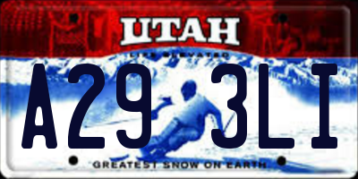 UT license plate A293LI
