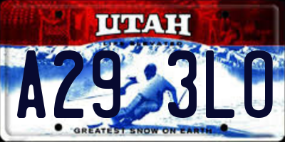 UT license plate A293LO