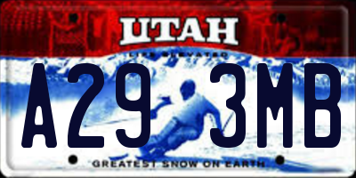 UT license plate A293MB