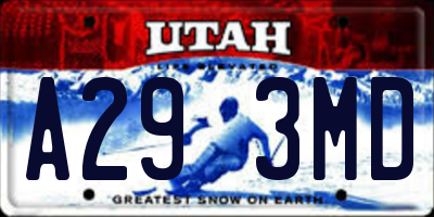 UT license plate A293MD