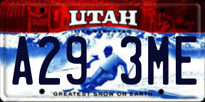 UT license plate A293ME