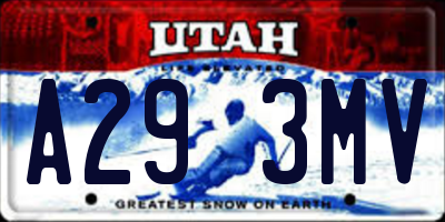 UT license plate A293MV