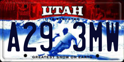 UT license plate A293MW