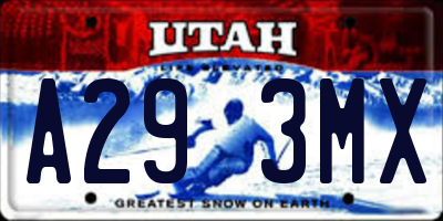 UT license plate A293MX
