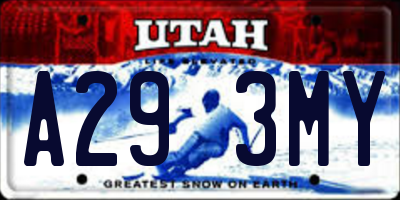 UT license plate A293MY