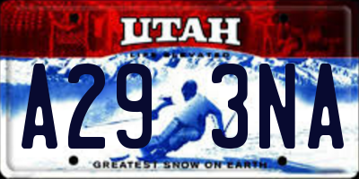 UT license plate A293NA