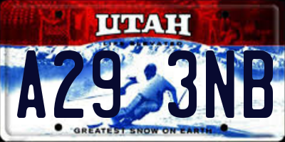 UT license plate A293NB