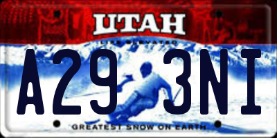 UT license plate A293NI